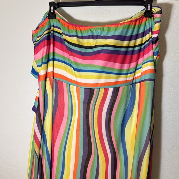 Eloquii Bodice Stripped Front Lace Up Maxi Dress size 26 - Picture 10 of 10